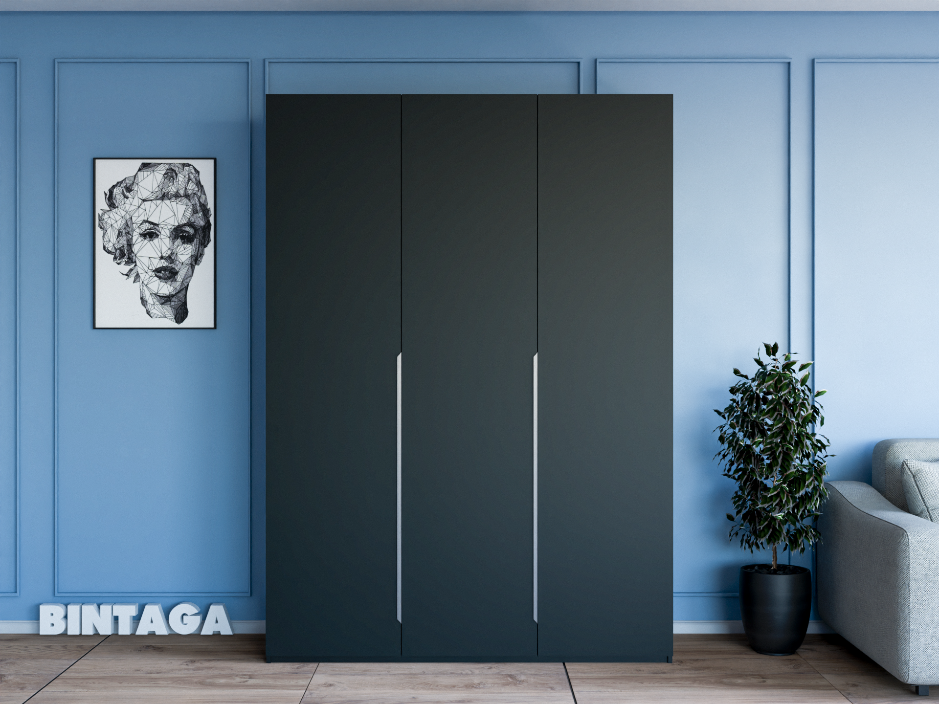 Пакс Альхейм 13 black (silver) ИКЕА (IKEA) изображение товара