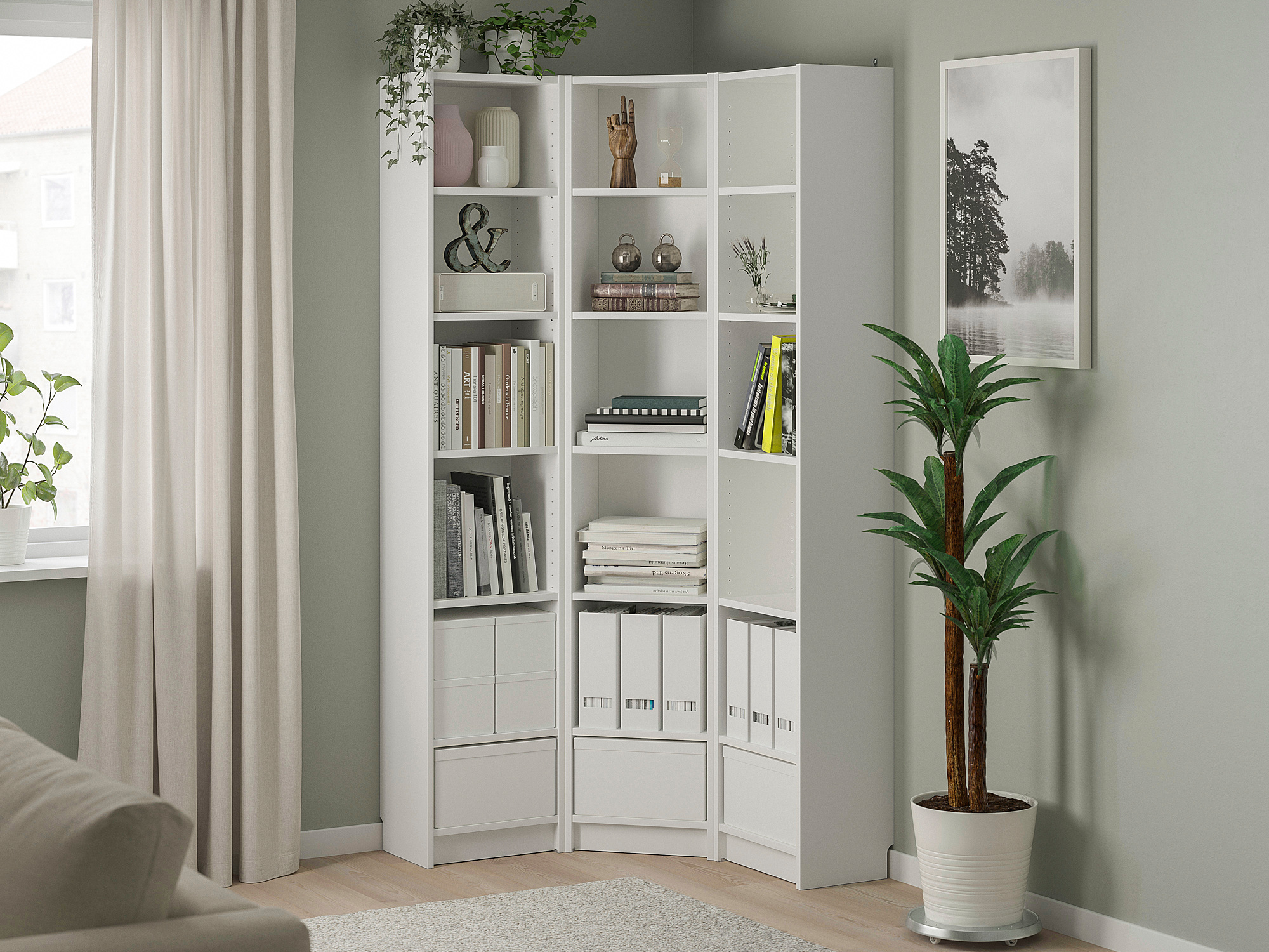 Билли 130 white угловой ИКЕА (IKEA) изображение товара