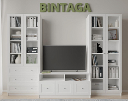 Изображение товара Билли 374 white ИКЕА (IKEA) с тумбой под телевизор на сайте bintaga.ru